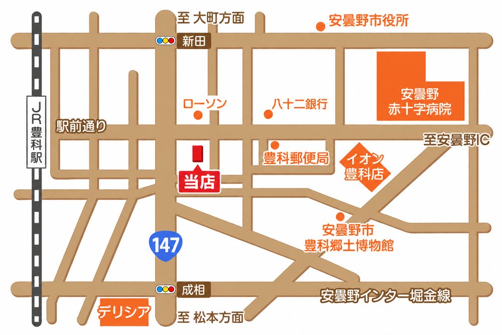 安曇野ONE'S鍼灸整骨院 周辺案内図